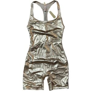 SKIMS Metallic Swim Cycle Suit